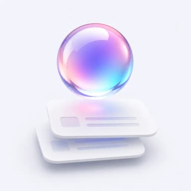 Glass orb floating over two cards